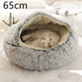 Load image into Gallery viewer, 2 In 1 Dog And Cat Bed Pet Winter Bed Round Plush Warm Bed House Soft Long Plush Pets Bed Pet Products
