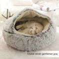 Load image into Gallery viewer, 2 In 1 Dog And Cat Bed Pet Winter Bed Round Plush Warm Bed House Soft Long Plush Pets Bed Pet Products
