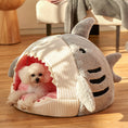 Load image into Gallery viewer, Cosy And Soft Hideout House For Cats With Shark Kennel
